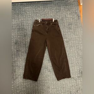 Washed Brown Barrel Leg Jeans